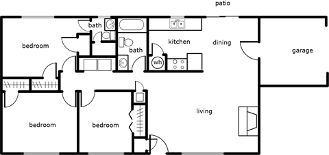 elizabeth anne 3 bed 2 bath 1080 SF B